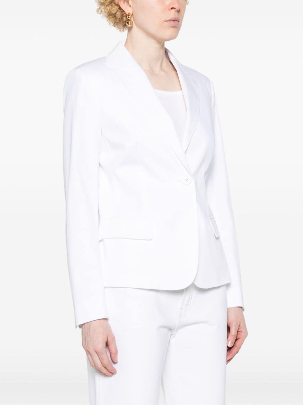 Max Mara Blazer met enkele rij knopen Wit