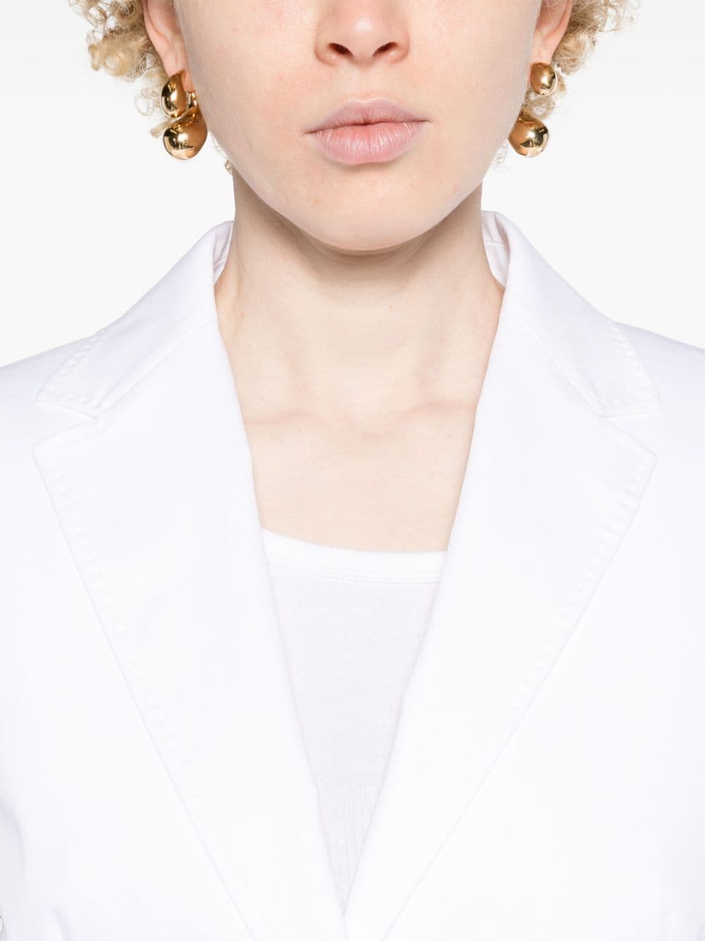 Shop Max Mara Sarnico Single-breasted Blazer In White