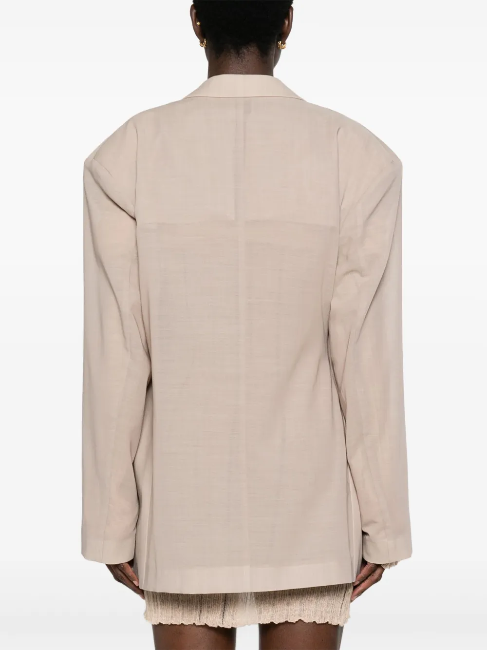 Shop Philosophy Di Lorenzo Serafini Peak-lapels Single-breasted Blazer In Neutrals