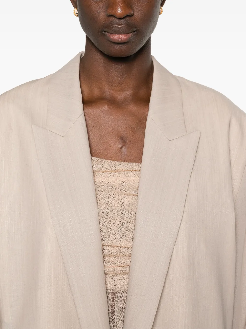 Shop Philosophy Di Lorenzo Serafini Peak-lapels Single-breasted Blazer In Neutrals