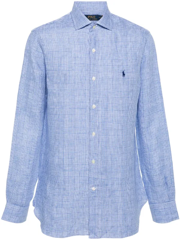 Ralph lauren blue linen shirt best sale