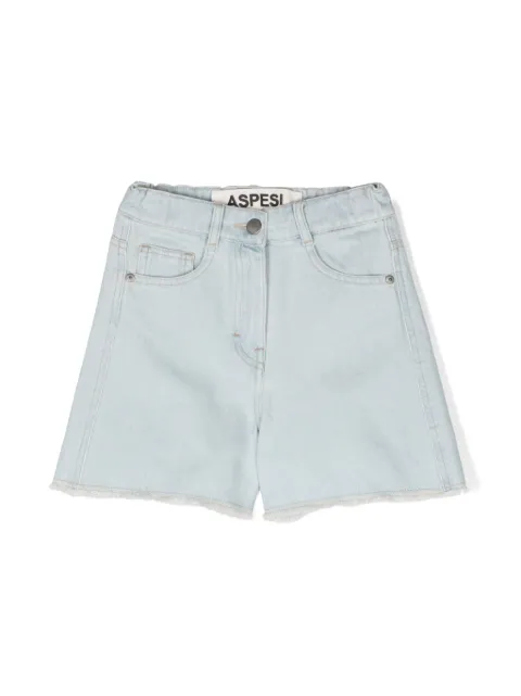 Aspesi Kids shorts de mezclilla deshilachados