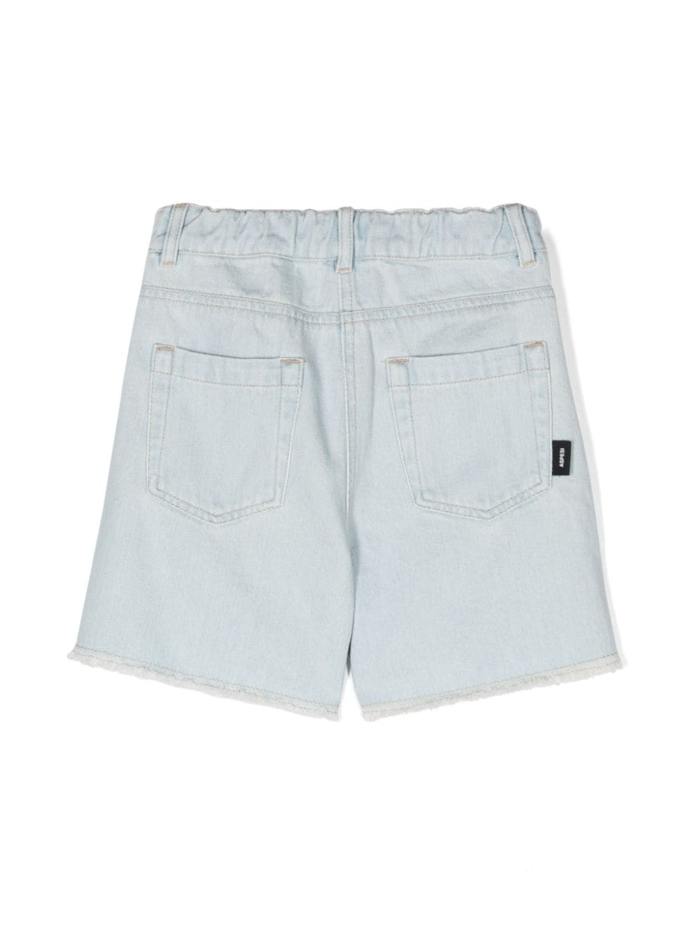 Shop Aspesi Frayed Denim Shorts In Blue