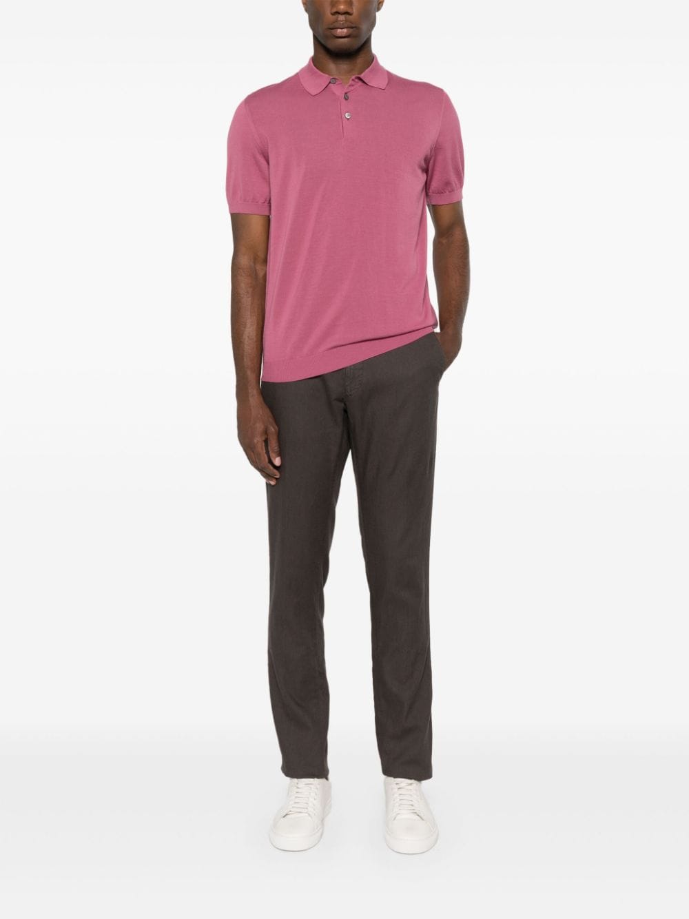 Drumohr knitted polo shirt - Roze