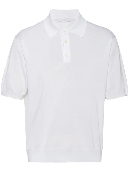 T-shirt en coton à logo triangle - Prada - Modalova