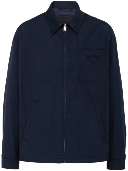 Veste en coton à patch logo - Prada - Modalova