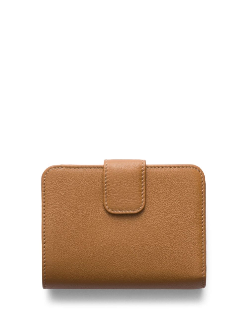 Prada Small Logo-stamp Leather Wallet In Brown