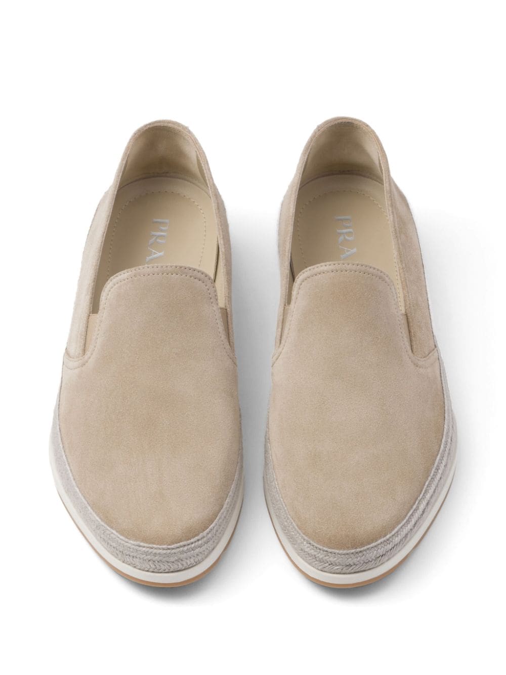 Shop Prada Suede Slip-on Espadrilles In Neutrals