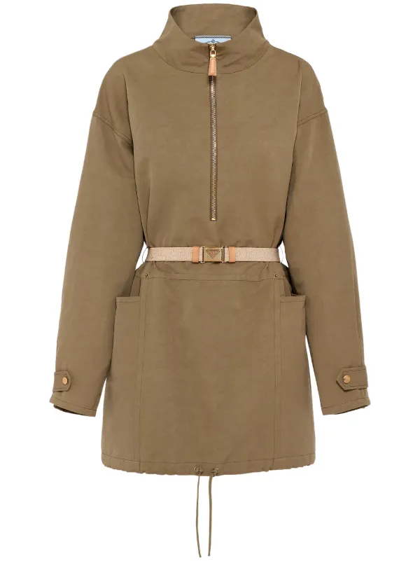 Prada Drawstring-hem Mini Dress in Green
