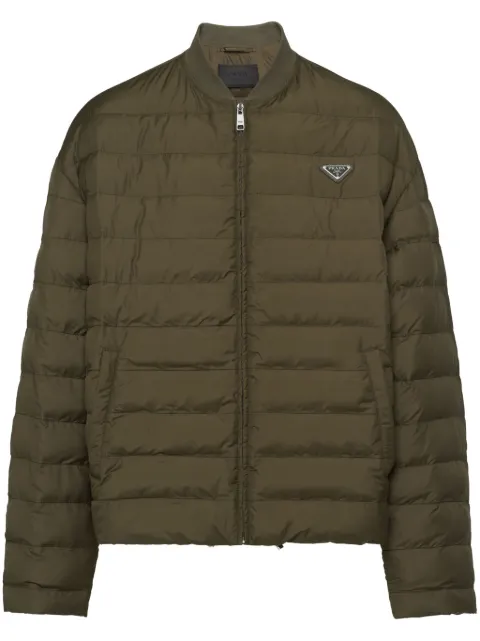Prada enamel-logo quilted down jacket
