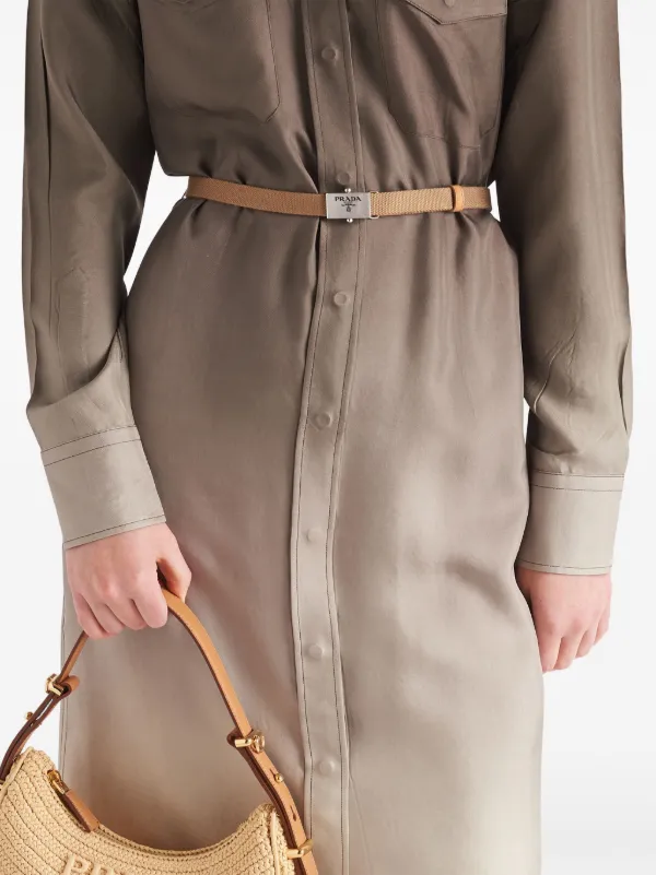 prada beige dress Prada Sequinned Tulle Midi Dress