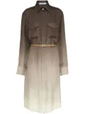 Prada gradient silk shirtdress - Green