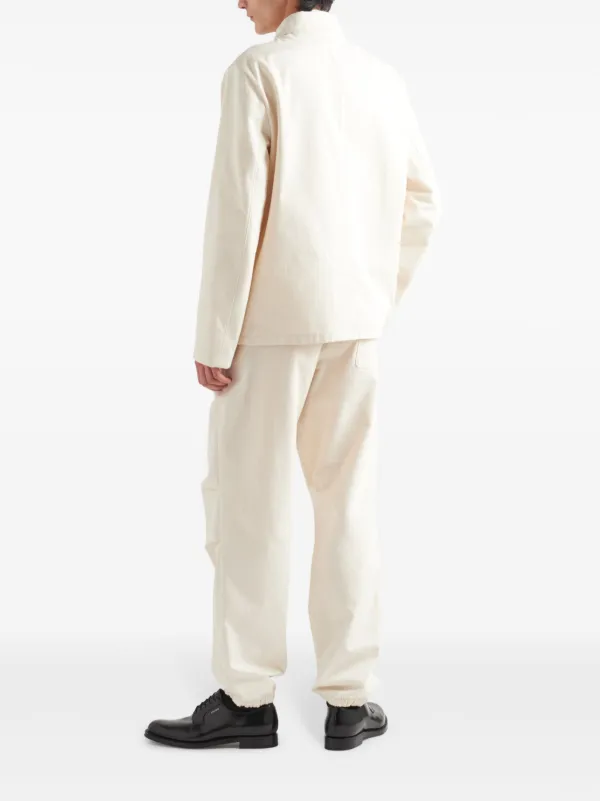 Prada Herringbone Cotton Shirt Jacket | Neutrals | FARFETCH
