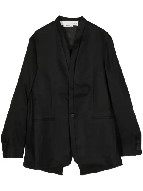 Isabel Benenato single-breasted linen blazer