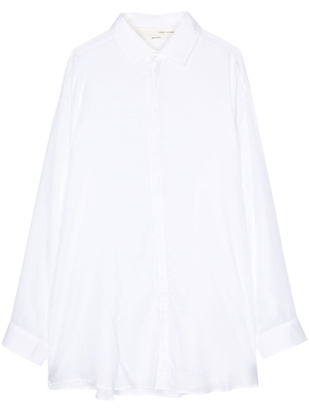 Isabel Benenato Long-length Cotton Shirt In White