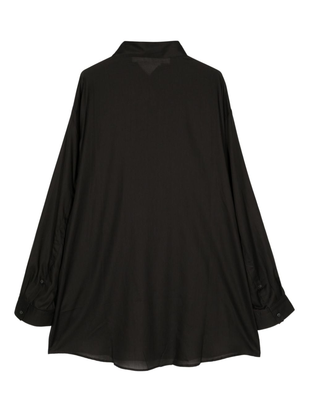 Shop Isabel Benenato Long-length Cotton Shirt In Black