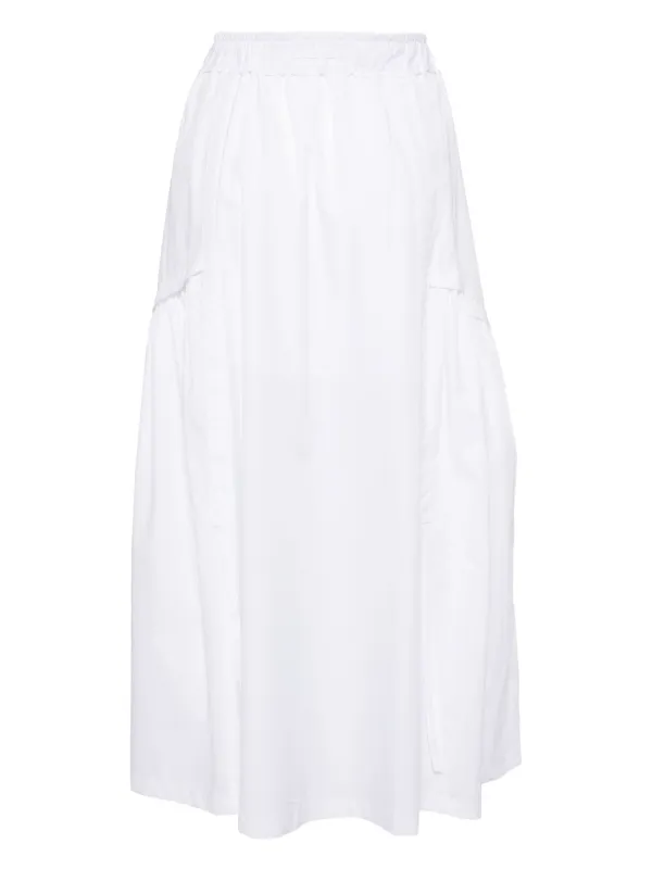 Isabel Benenato drawstring-waist Cotton Midi Skirt White