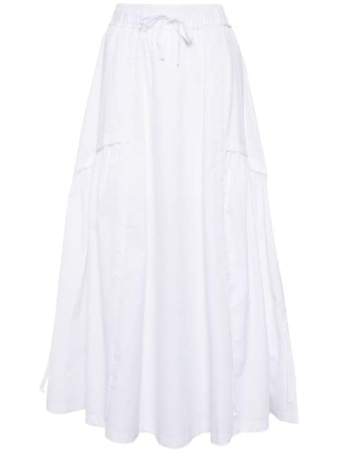 Isabel Benenato drawstring-waist cotton midi skirt