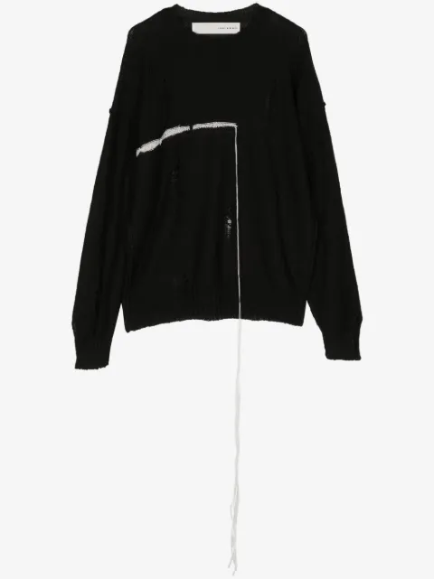 Isabel Benenato raw-cut detail knit jumper