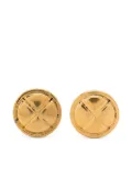 CHANEL Pre-Owned 1980s quilted-effect clip-on earrings - Gold