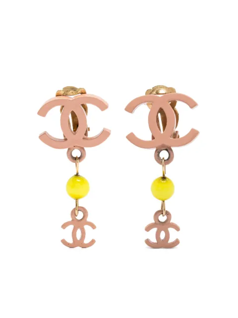 CHANEL Pre-Owned 2006 CC-logo dangle clip-on earrings