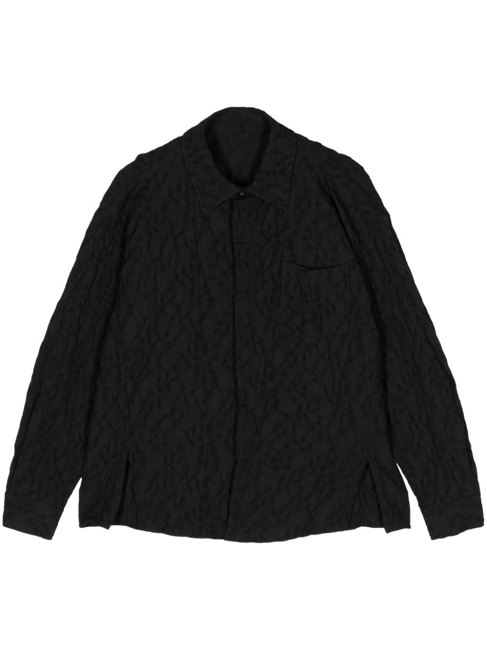 Ader Error Matelassé Cotton-blend Shirt In Black