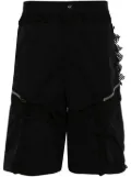 HELIOT EMIL Spherical netting-detail cargo shorts - Black