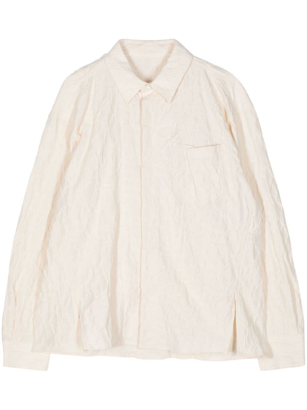 Ader Error Matelassé Cotton-blend Shirt In Neutrals