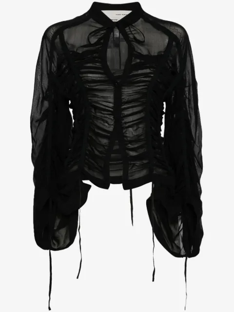 Isabel Benenato strap-detail draped top