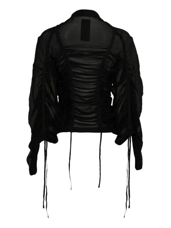 Isabel Benenato strap-detail Draped Top | Black | FARFETCH