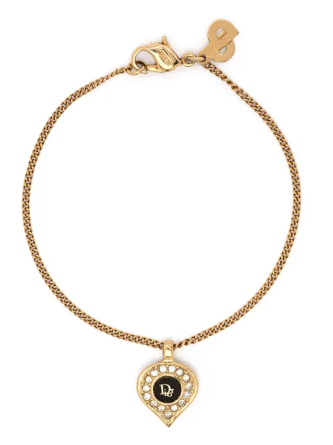 Christian Dior Pre-Owned pulsera con dije del logo 1980