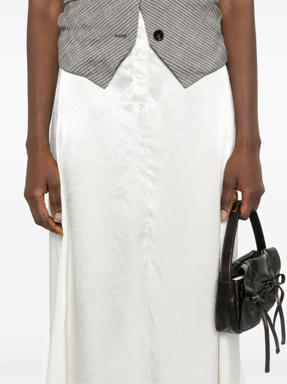 Shop Ludovic De Saint Sernin Panelled Maxi Skirt In White