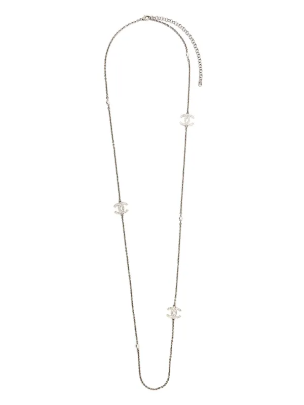 Chanel Pre-owned 2000s Cc-logo Necklace in Silver