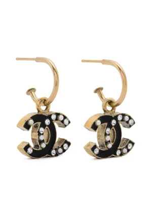 CHANEL Pre-Owned ココマーク ビーズ ドロップピアス | ブラック