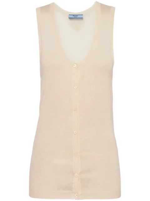 Prada buttoned cashmere tank top