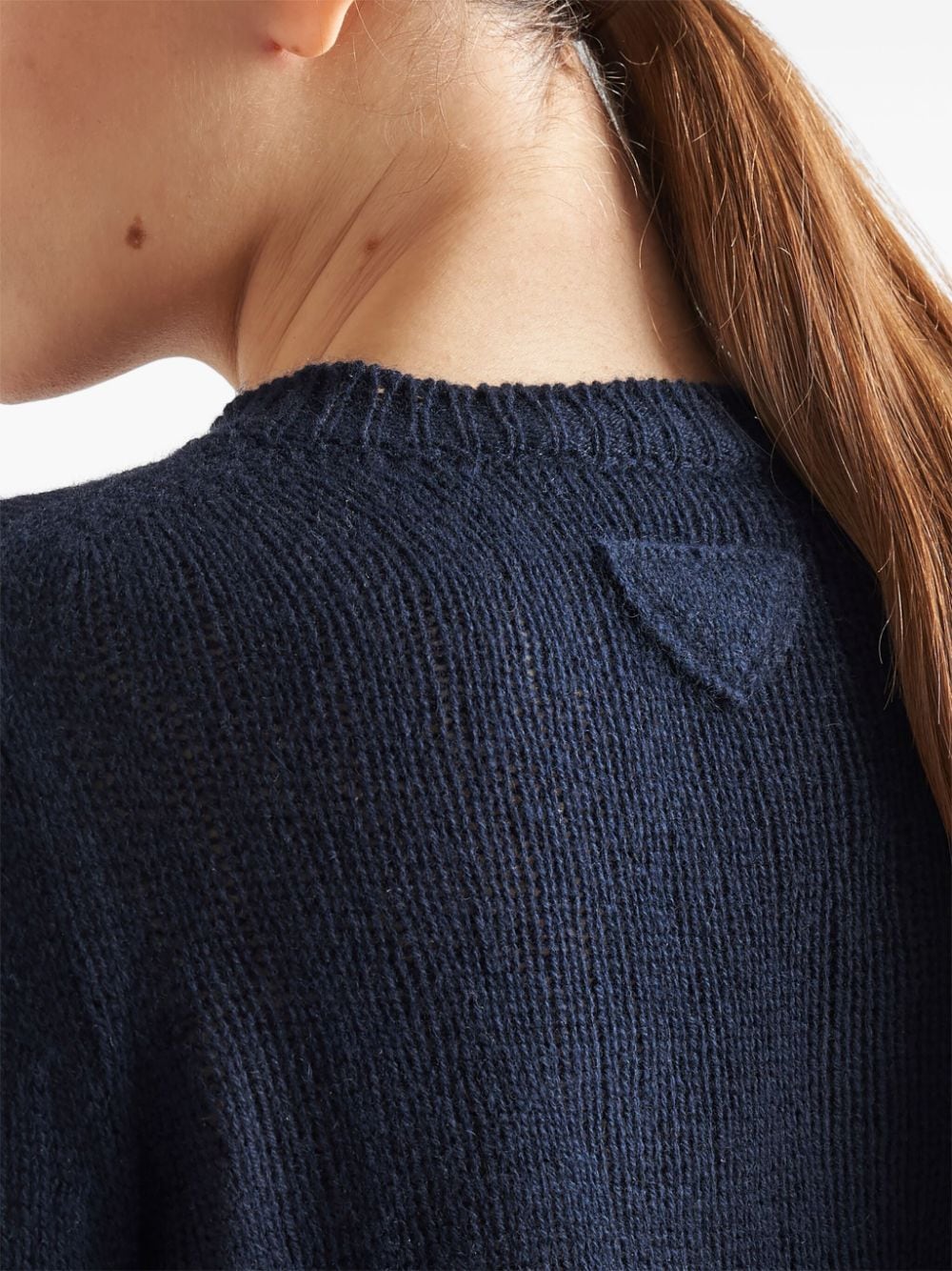 Shop Prada Crew-neck Cashmere Jumper In Blue