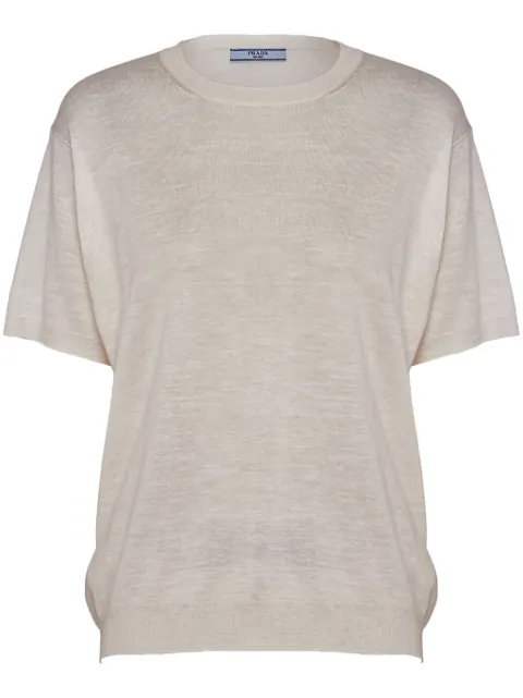 Prada suéter de seda con logo enn jacquard