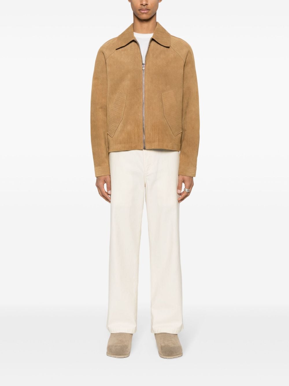 Séfr Kimo braided-nubuck jacket - Beige