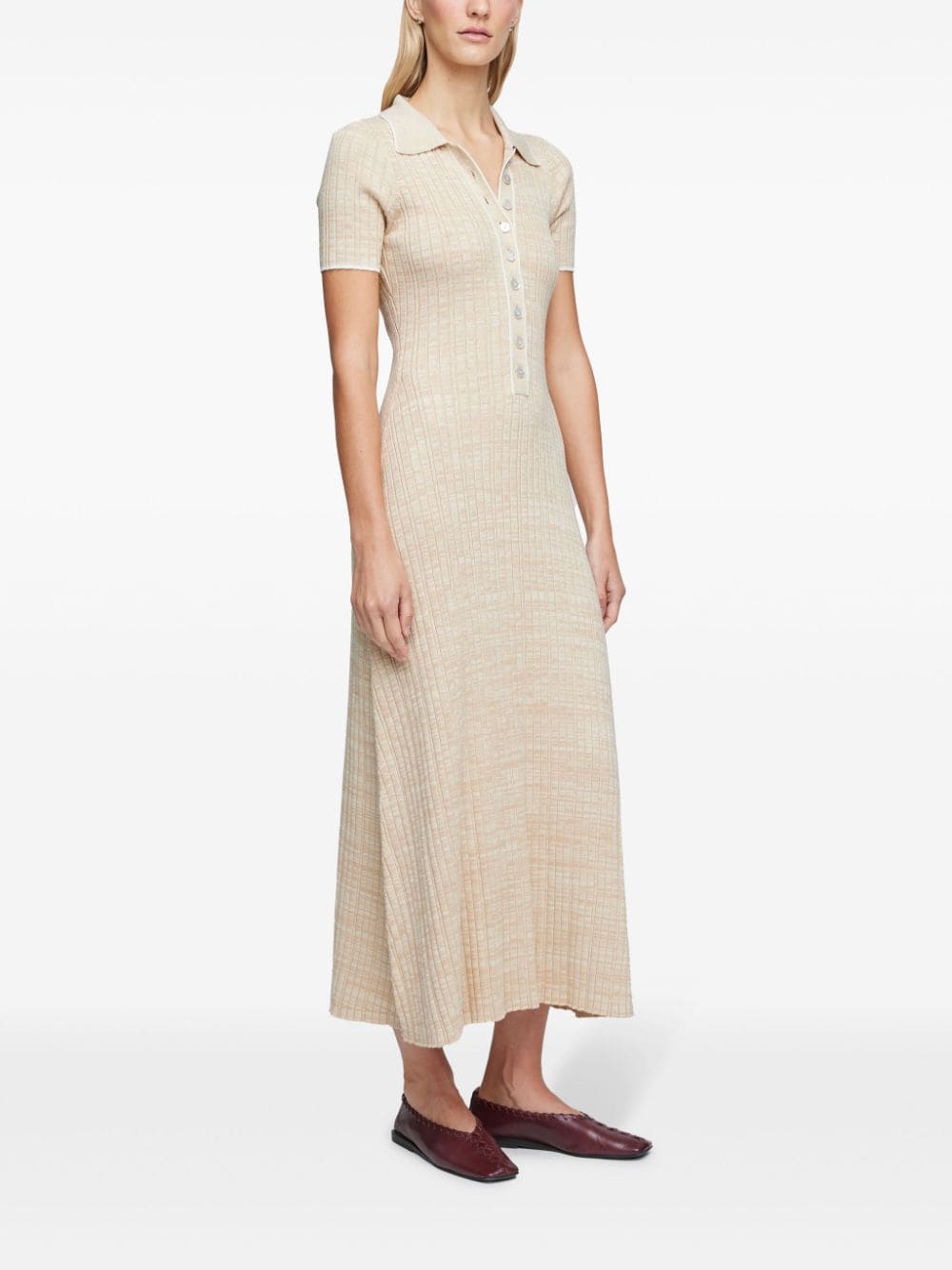 Shop Anna Quan Penelope Contrasting-trim Polo Dress In Neutrals