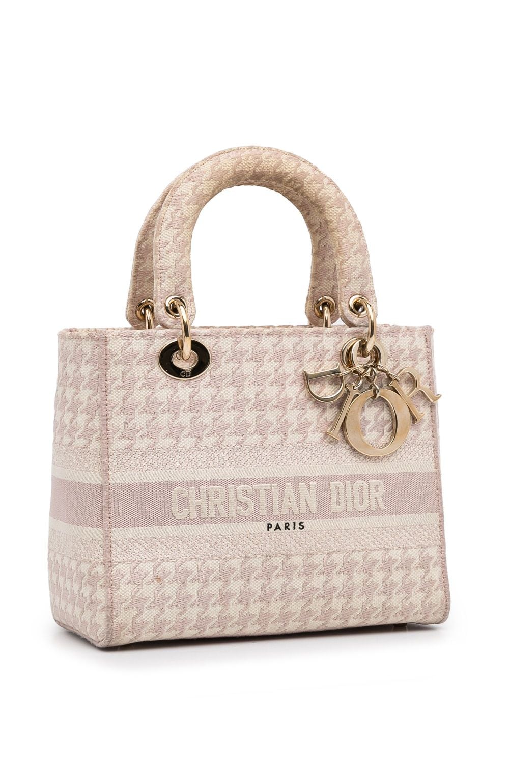 Christian Dior Pre-Owned 2021 Pre-Owned Dior Small Houndstooth Lady D-Lite satchel - Roze