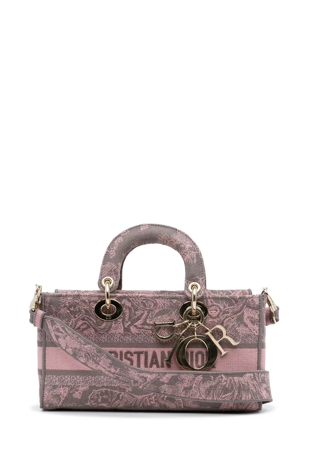 Christian Dior Pre-Owned 2023 Pre-Owned Dior Medium Lady D-Joy Toile de Jouy Satchel - Grijs
