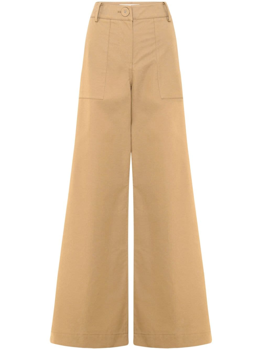Anna Quan Sloane Wide-leg Trousers In Brown