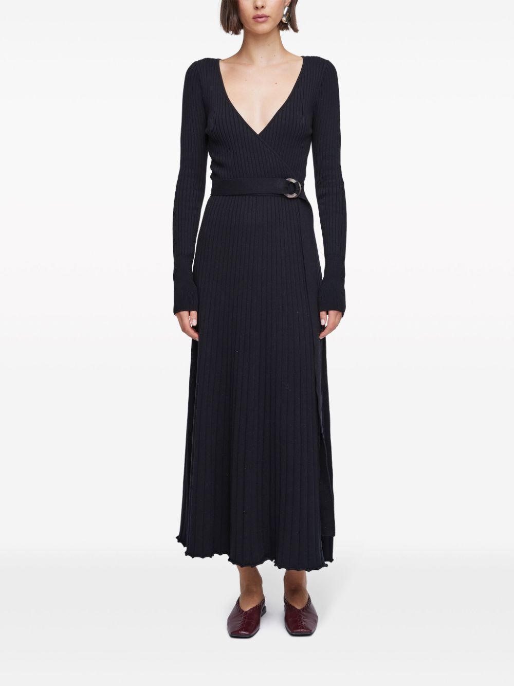 Shop Anna Quan Peta V-neck Wrap Dress In Black