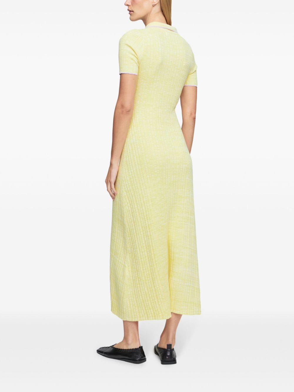 Shop Anna Quan Penelope Contrasting-trim Polo Dress In Yellow