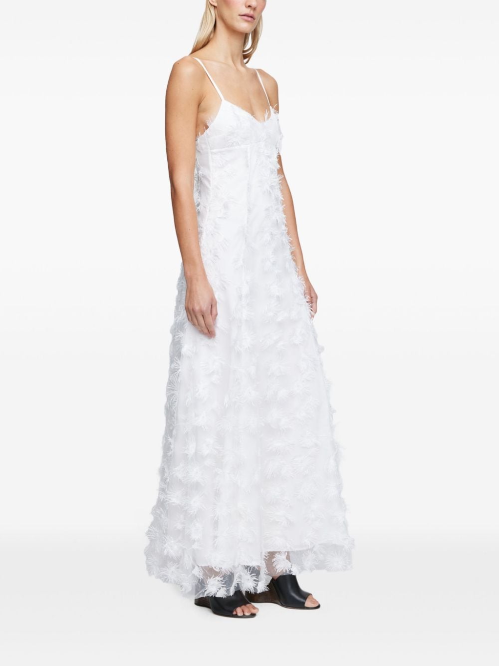 Shop Anna Quan Stella Dandelion-appliqué Maxi Dress In White