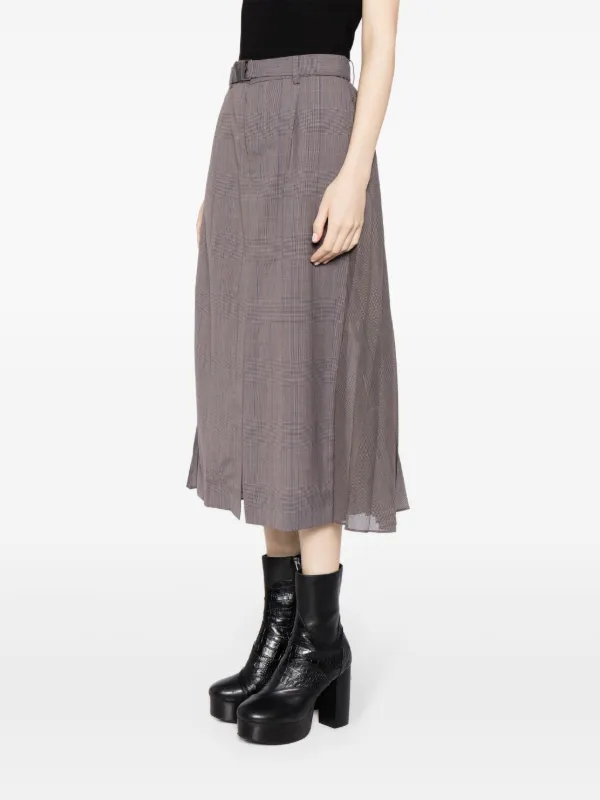 Sacai チェック スカート | グレー | FARFETCH JP
