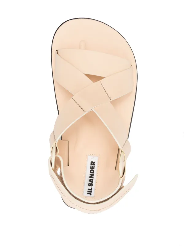 Jil Sander マルチストラップ レザーサンダル | ニュートラル