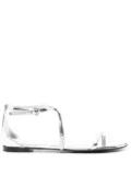 Alexander McQueen metallic leather sandals - Silver