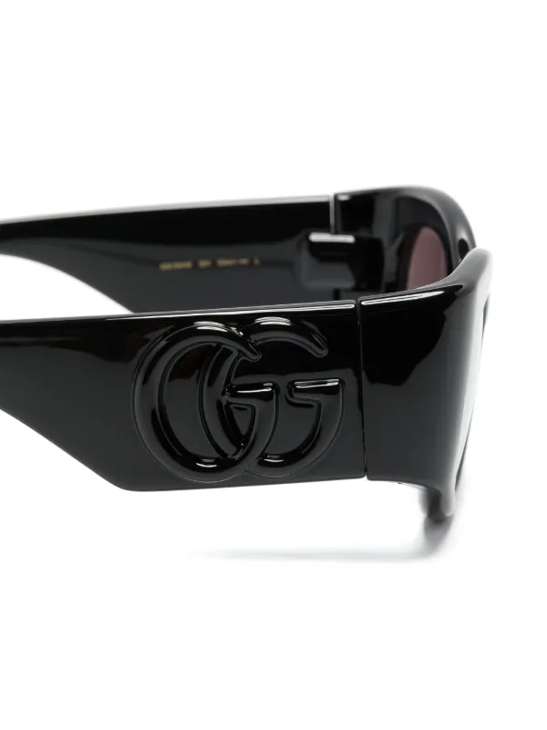 Gucci Eyewear butterfly frame Sunglasses Black FARFETCH AE