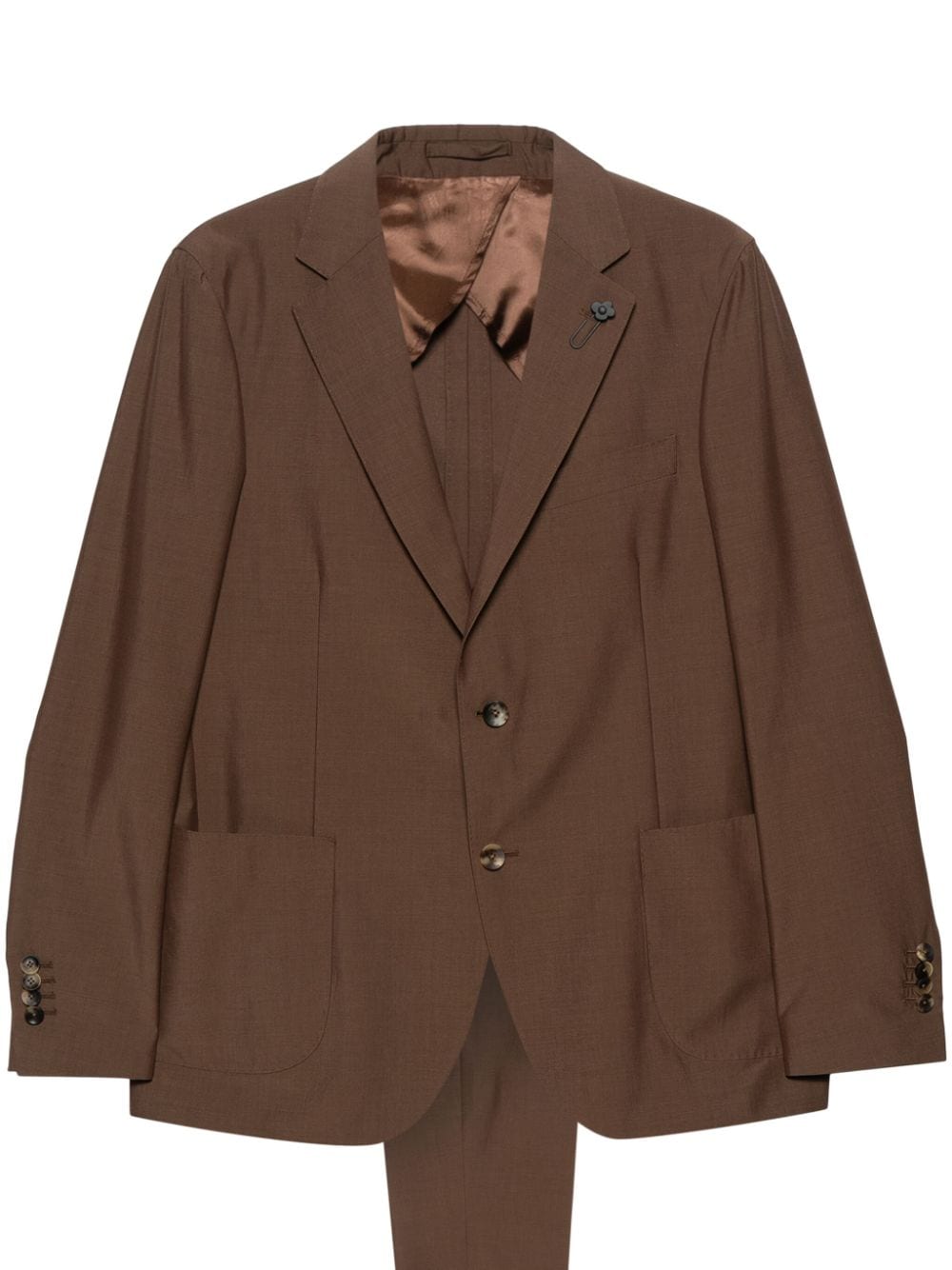 Lardini Single-breasted Suit In Brown